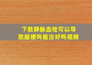 下肢静脉血栓可以导致脑梗吗能治好吗视频