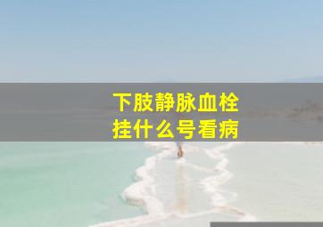 下肢静脉血栓挂什么号看病