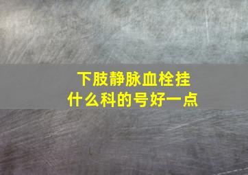 下肢静脉血栓挂什么科的号好一点