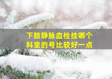 下肢静脉血栓挂哪个科室的号比较好一点