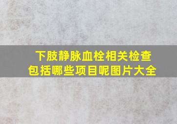 下肢静脉血栓相关检查包括哪些项目呢图片大全