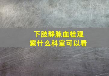 下肢静脉血栓观察什么科室可以看