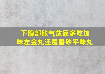 下腹部胀气放屁多吃加味左金丸还是香砂平味丸