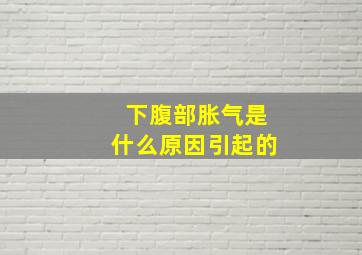 下腹部胀气是什么原因引起的