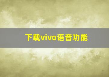 下载vivo语音功能