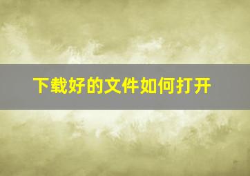 下载好的文件如何打开