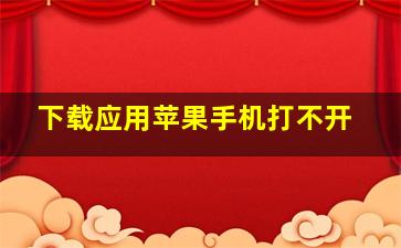 下载应用苹果手机打不开