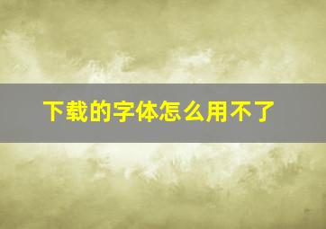 下载的字体怎么用不了