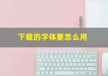 下载的字体要怎么用