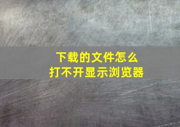 下载的文件怎么打不开显示浏览器