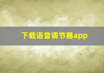 下载语音调节器app