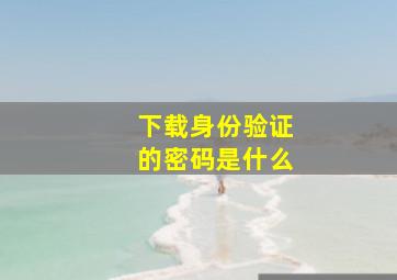 下载身份验证的密码是什么