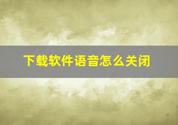 下载软件语音怎么关闭