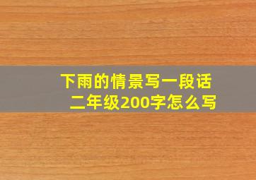 下雨的情景写一段话二年级200字怎么写