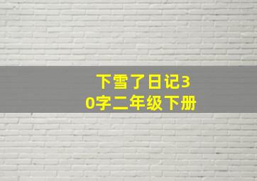 下雪了日记30字二年级下册