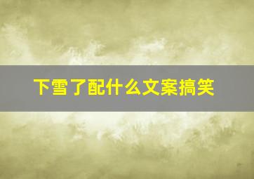 下雪了配什么文案搞笑