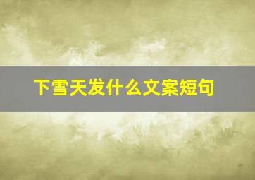 下雪天发什么文案短句