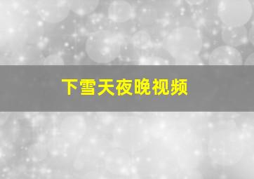 下雪天夜晚视频