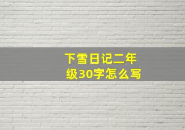 下雪日记二年级30字怎么写