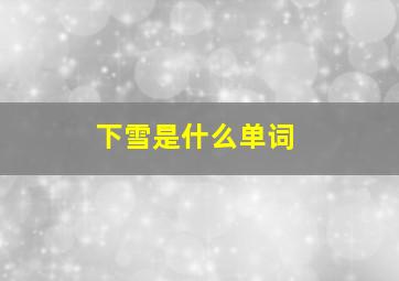 下雪是什么单词