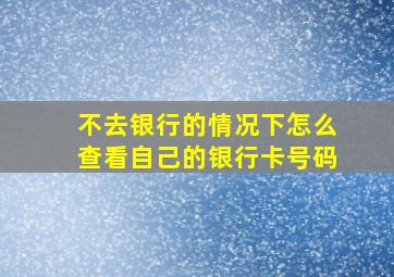 不去银行的情况下怎么查看自己的银行卡号码