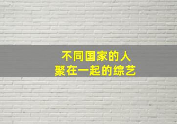 不同国家的人聚在一起的综艺