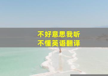 不好意思我听不懂英语翻译