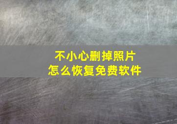 不小心删掉照片怎么恢复免费软件