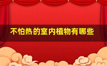 不怕热的室内植物有哪些