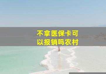 不拿医保卡可以报销吗农村