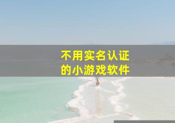 不用实名认证的小游戏软件