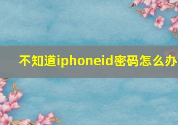 不知道iphoneid密码怎么办