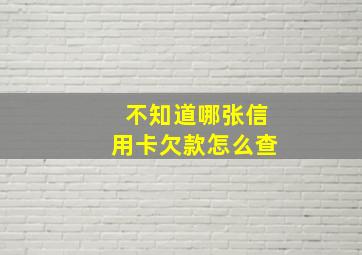 不知道哪张信用卡欠款怎么查