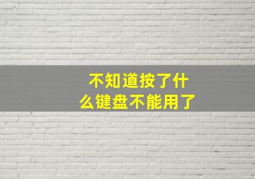 不知道按了什么键盘不能用了