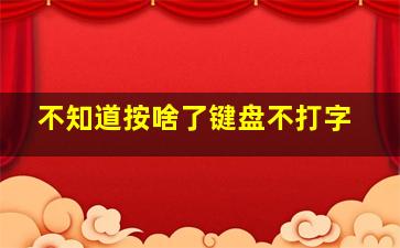 不知道按啥了键盘不打字