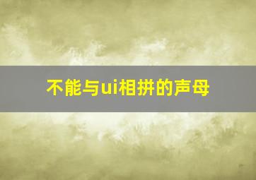 不能与ui相拼的声母