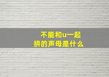 不能和u一起拼的声母是什么