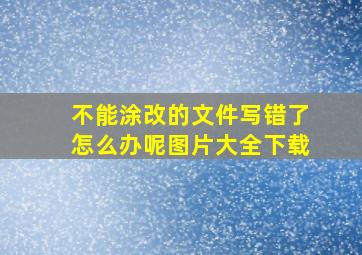 不能涂改的文件写错了怎么办呢图片大全下载