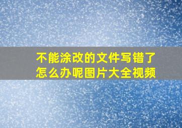 不能涂改的文件写错了怎么办呢图片大全视频