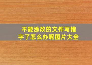 不能涂改的文件写错字了怎么办呢图片大全