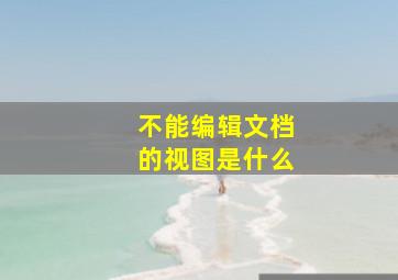 不能编辑文档的视图是什么