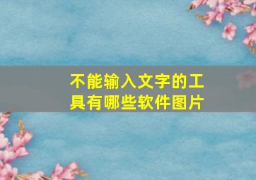 不能输入文字的工具有哪些软件图片