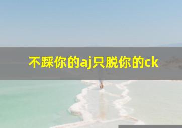 不踩你的aj只脱你的ck