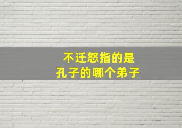 不迁怒指的是孔子的哪个弟子