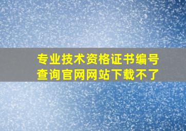 专业技术资格证书编号查询官网网站下载不了