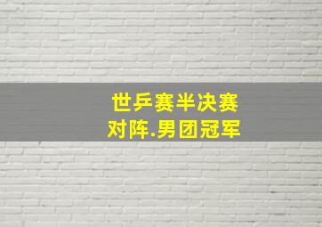 世乒赛半决赛对阵.男团冠军