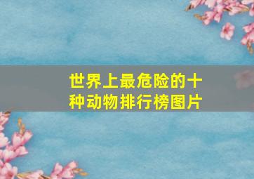 世界上最危险的十种动物排行榜图片