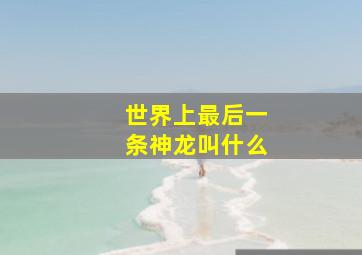 世界上最后一条神龙叫什么