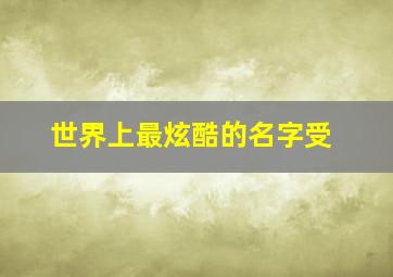 世界上最炫酷的名字受