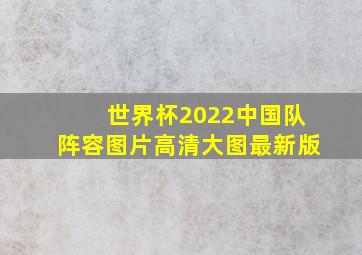 世界杯2022中国队阵容图片高清大图最新版